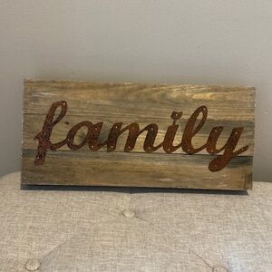 Rustic “Family” wood sign